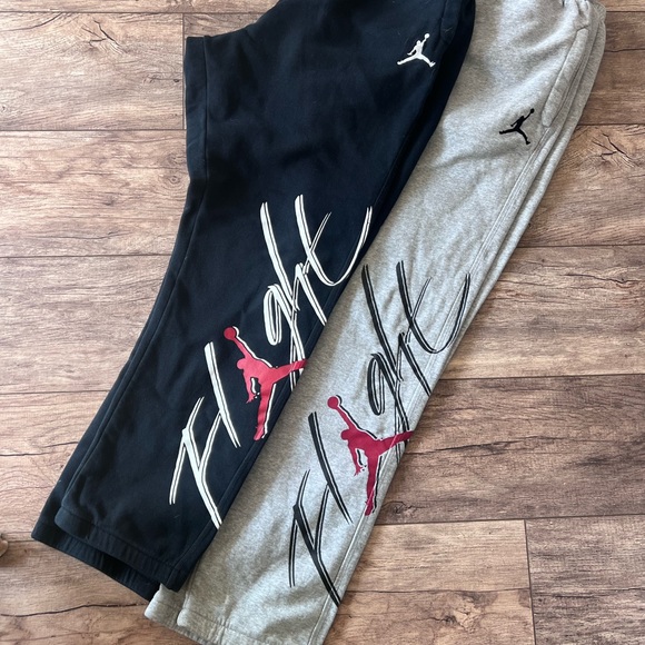 Jordan Men’s Flight Joggers - Black and Gray - Picture 1 of 3